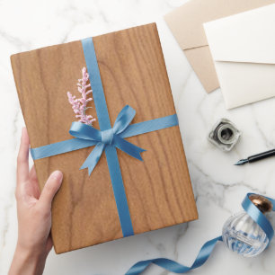 Realistic Brown Wood Print Wrapping Paper