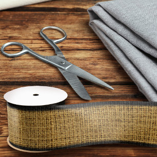 Realistic Burlap Texture Simple Rustic Light Brown Satin Ribbon