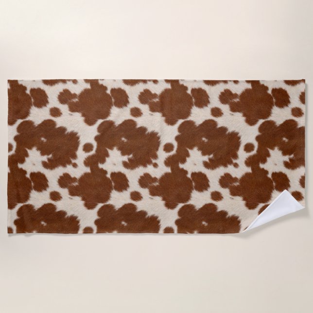 Realistic Calf Hide Pattern Beach Towel (Front)