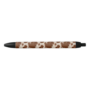 Realistic Calf Hide Pattern Black Ink Pen