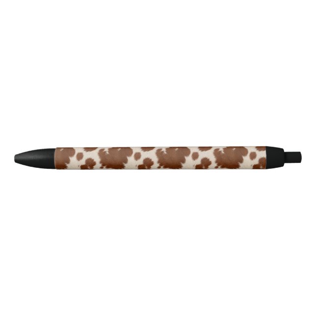 Realistic Calf Hide Pattern Black Ink Pen (Front)