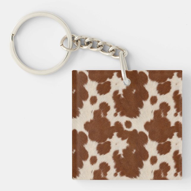 Realistic Calf Hide Pattern Key Ring (Front)