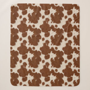Realistic Calf Hide Pattern Sherpa Blanket