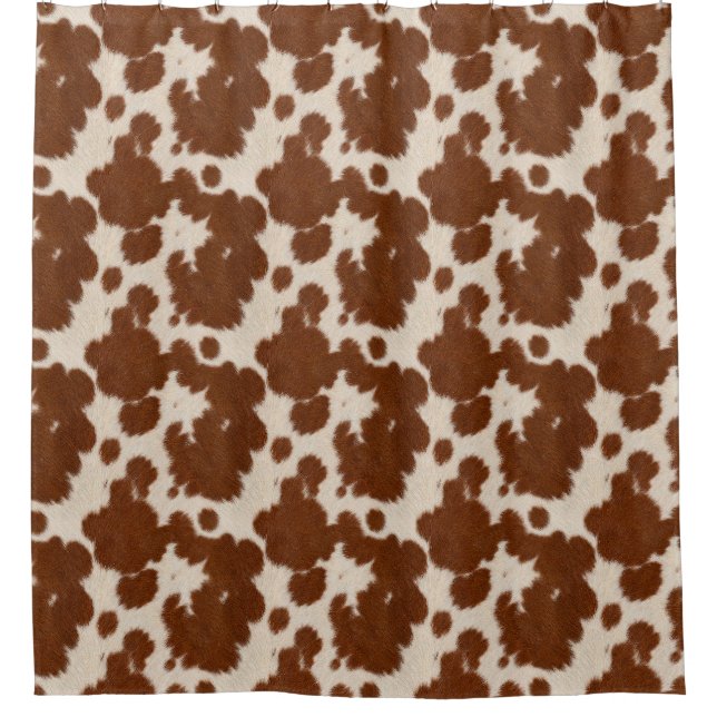Realistic Calf Hide Pattern Shower Curtain (Front)