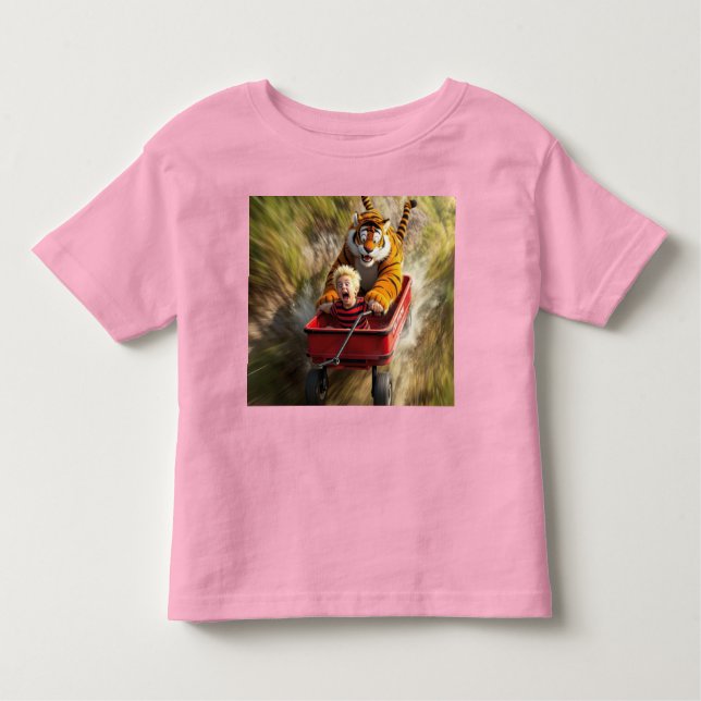 Realistic Calvin and Hobbes Toddler Tee (Front)