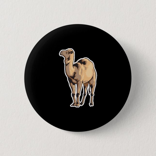 realistic camel 6 cm round badge (Front)