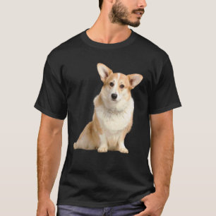 Realistic Cardigan Welsh Corgi Sitting Design T-Shirt
