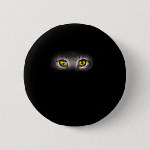 Realistic Cat Eyes Kitty Feline Graphic Art Black 6 Cm Round Badge