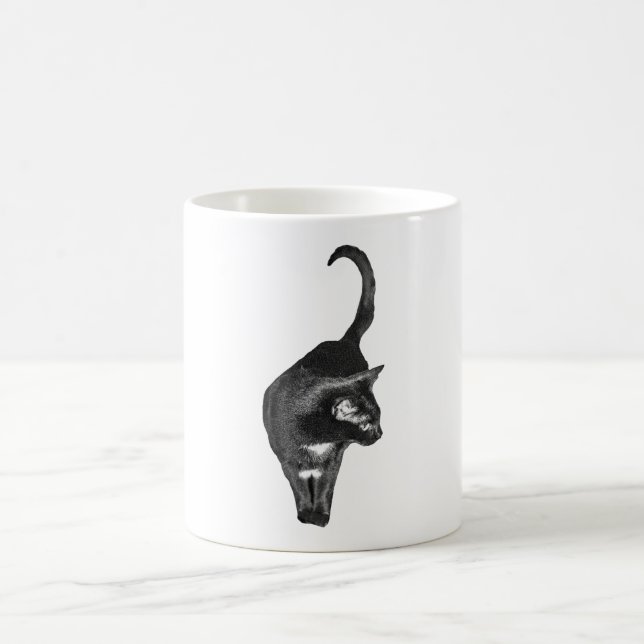Realistic Cat Rise Coffee Mug (Center)