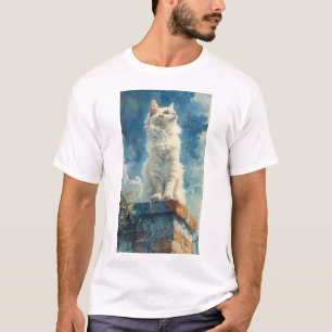 Realistic Cat Walking on Fence T-Shirt