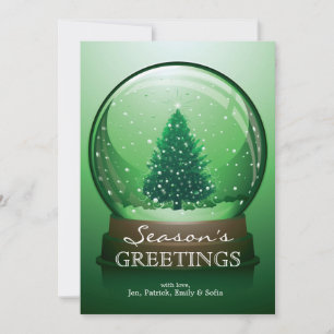 Realistic Christmas Snow Globe Holiday Card