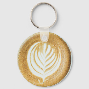 Realistic Coffee Art Foam and Cream Fern Key Ring