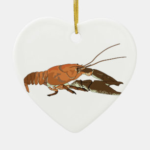 Realistic Crayfish/Crawdad Ceramic Ornament