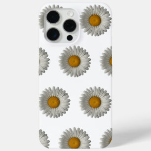 Realistic Daisy on Black Background Design iPhone 15 Pro Max Case