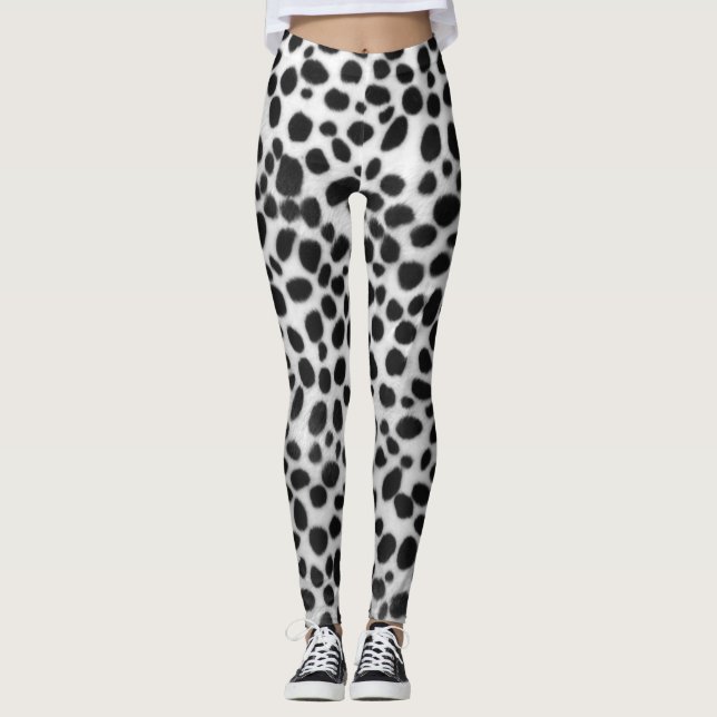 Realistic Dalmation Print Leggings (Front)