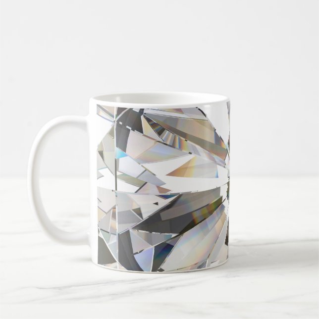 Realistic Diamond: 3D Close-Up Coffee Mug (Left)
