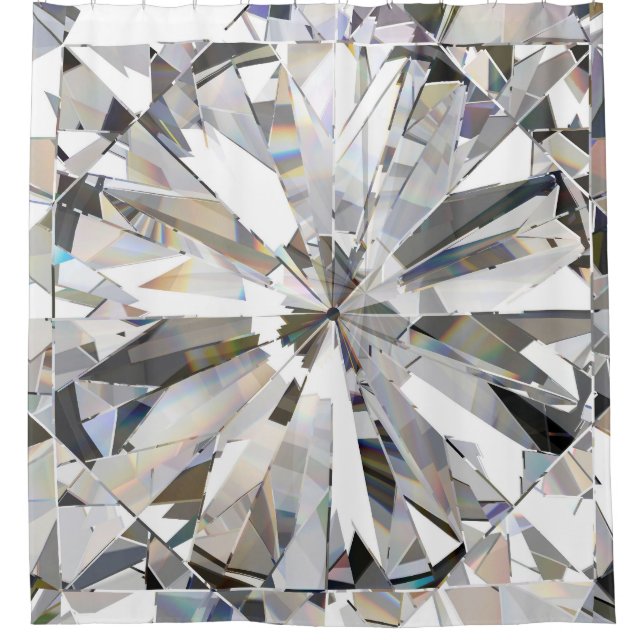 Realistic Diamond: 3D Close-Up Shower Curtain (Front)