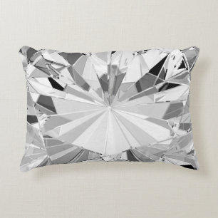 Realistic Diamond: 3D Texture Close-Up Decorative Cushion
