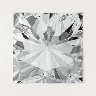 Realistic Diamond: 3D Texture Close-Up Tapestry