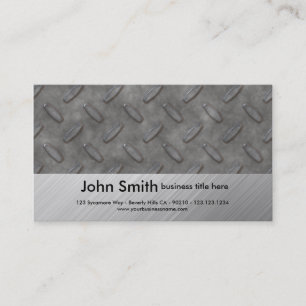 realistic diamondplate business card