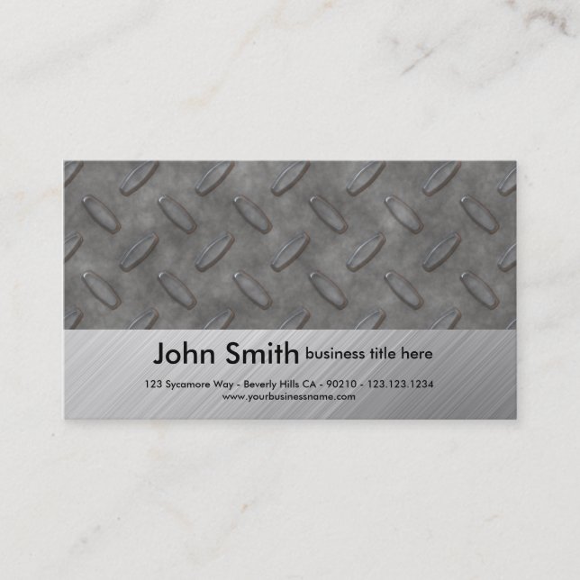 realistic diamondplate business card (Front)