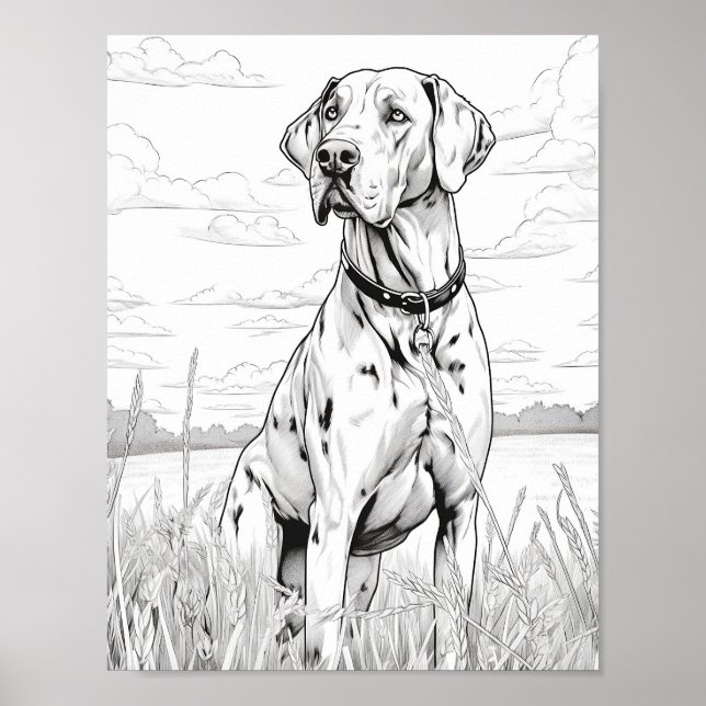 Realistic Dog Adult Colouring Poster (Front)