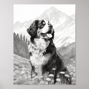 Realistic Dog Adult Colouring Poster