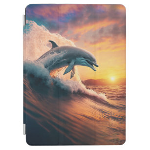 Realistic Dolphin Jumping Ocean Sunset Kids Adult iPad Air Cover