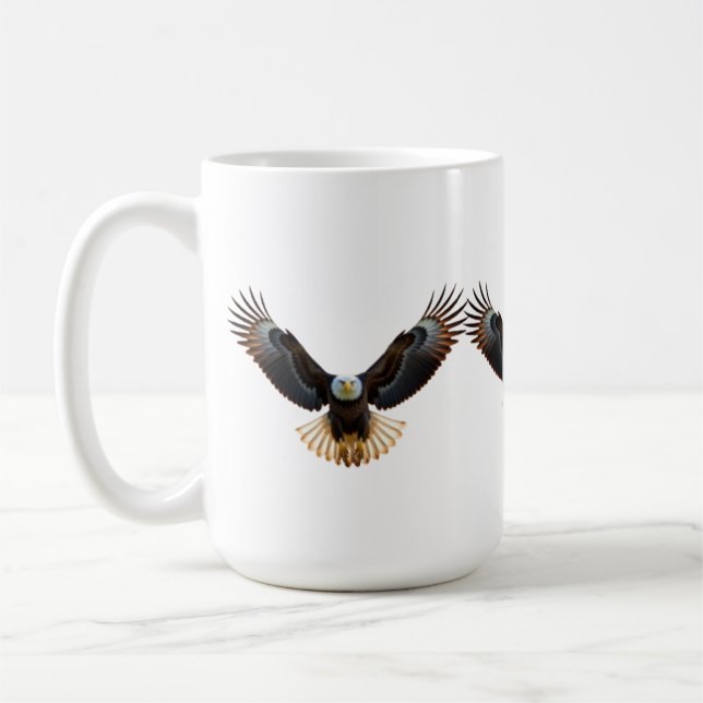 Realistic Eagle in Flight – Cinematic Wildlife Art Coffee Mug (Left)