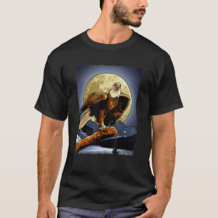 Realistic Eagle Vintage Cute Eagle Night Artistic  T-Shirt