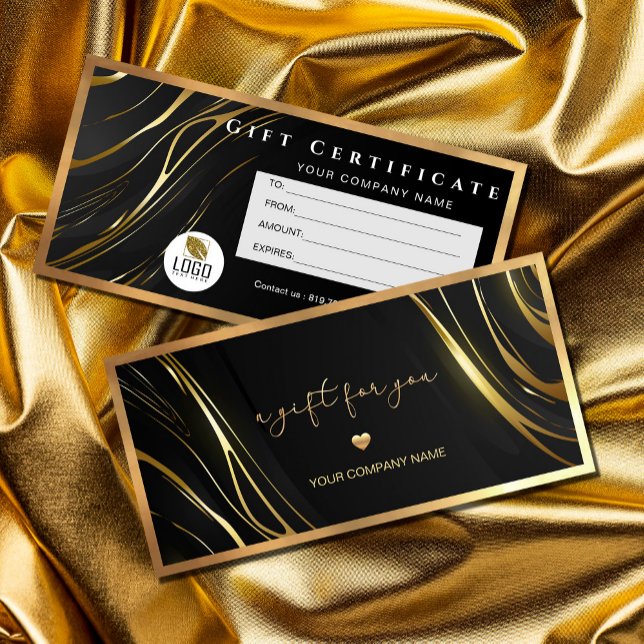 Realistic elegant Black Gold Hair Gift Certificate (Realistic elegant Black Gold Hair Gift Certificate #zazzlemade #certificate #haistylegiftcard
)