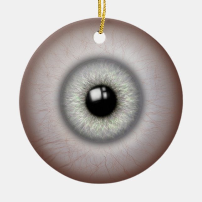 Realistic Eyeball Ceramic Round Ornament (Front)