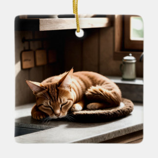 Realistic Fine Art Cat Photography Ceramic Ornament