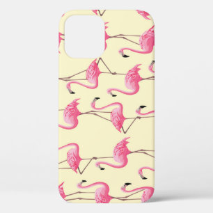 Realistic Flamingo Bird Vertical Pattern iPhone 12 Case