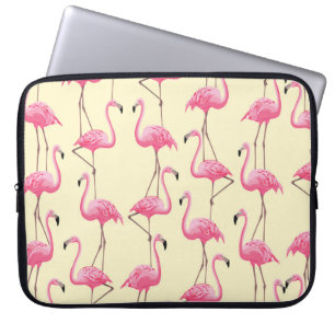 Realistic Flamingo Bird Vertical Pattern Laptop Sleeve
