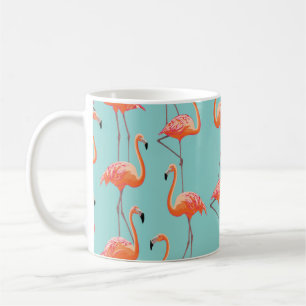 Realistic flamingo: vintage bird pattern coffee mug