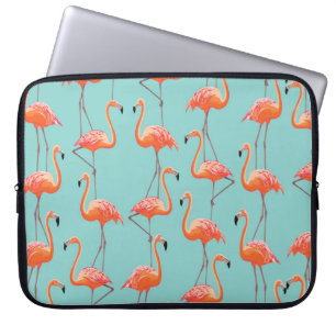 Realistic flamingo: vintage bird pattern laptop sleeve