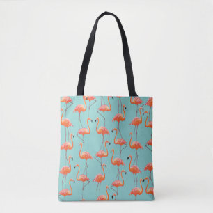 Realistic flamingo: vintage bird pattern tote bag