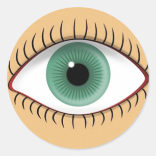 Realistic Funny Human Eye Classic Round Sticker