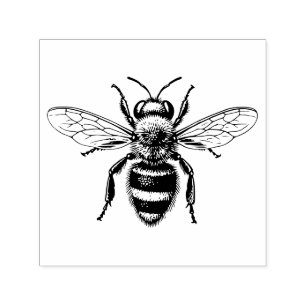 Realistic Fuzzy Honey Bee Self-inking Stamp