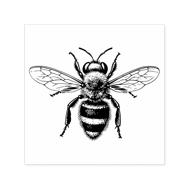 Realistic Fuzzy Honey Bee Self-inking Stamp (Design)