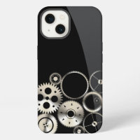 Realistic Gears on Black and Grey