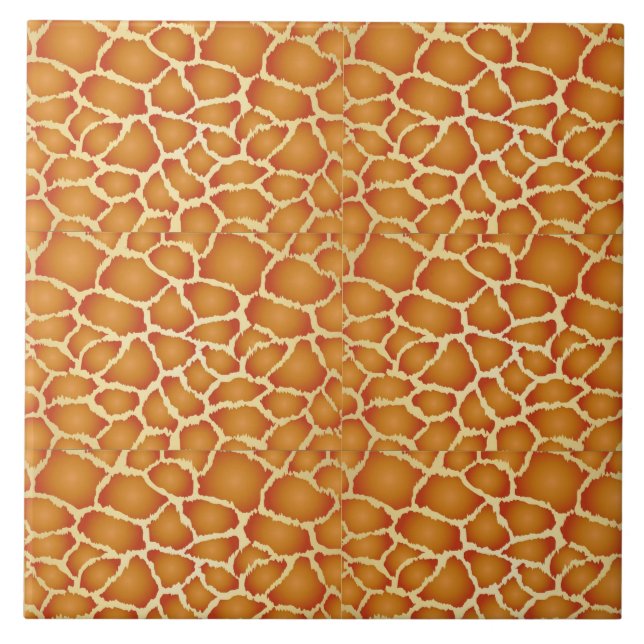 Realistic Giraffe Skin Texture Pattern-60066 Ceramic Tile (Front)