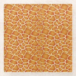Realistic Giraffe Skin Texture Pattern-60066 Glass Coaster