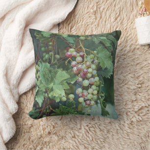 Realistic Grape Vine with Leaves – Fine Art Cushion