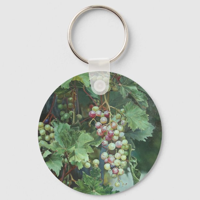 Realistic Grape Vine with Leaves – Fine Art Key Ring (Front)