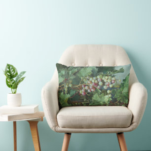 Realistic Grape Vine with Leaves – Fine Art Lumbar Cushion