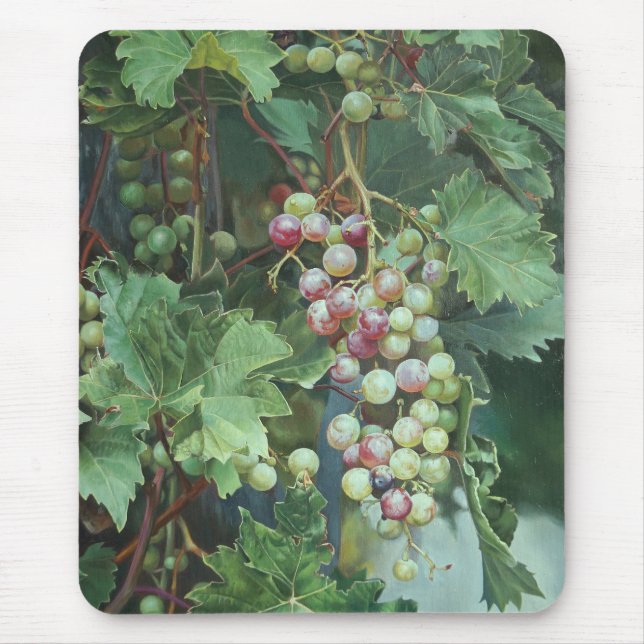 Realistic Grape Vine with Leaves – Fine Art Mouse Pad (Front)
