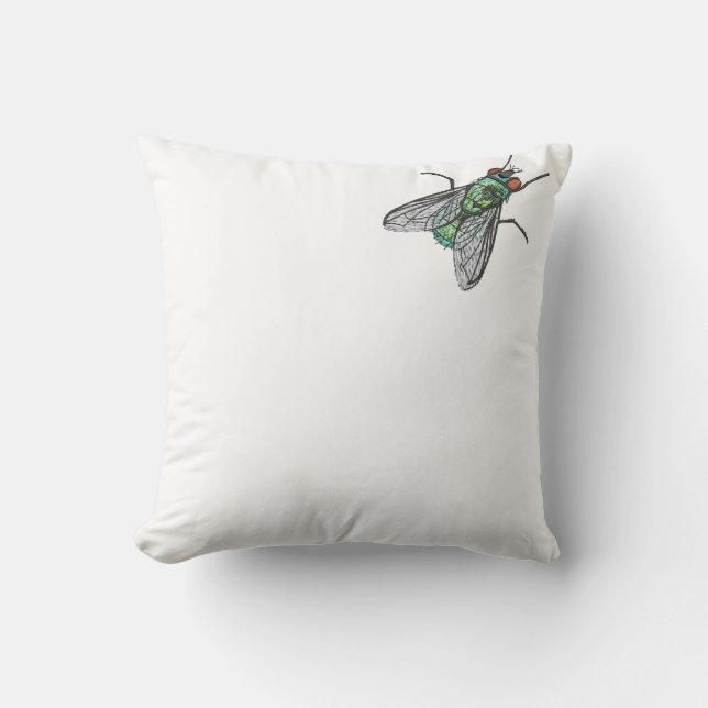 Realistic Green Bottle house Fly    Cushion (Front)
