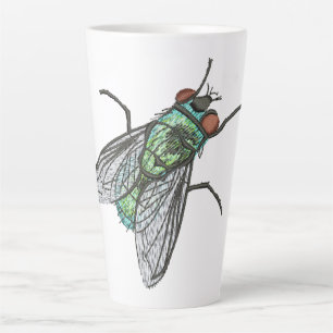 Realistic Green Bottle house Fly    Latte Mug